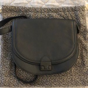 Loeffler Randall large black saddle crossbody bag